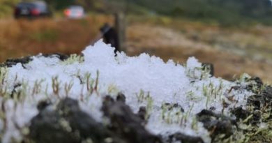 Santa Catarina registra neve e chuva congelada na Serra