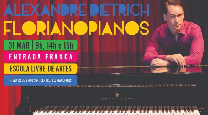 Recital "Florianopianos", com o Pianista Alexandre Dietrich acontece na próxima sexta (31).