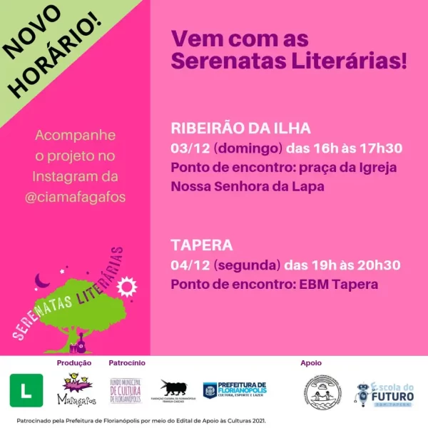Cia Mafagafos vai levar "As Serenatas Literárias" para Ribeirão da ilha e Tapera.