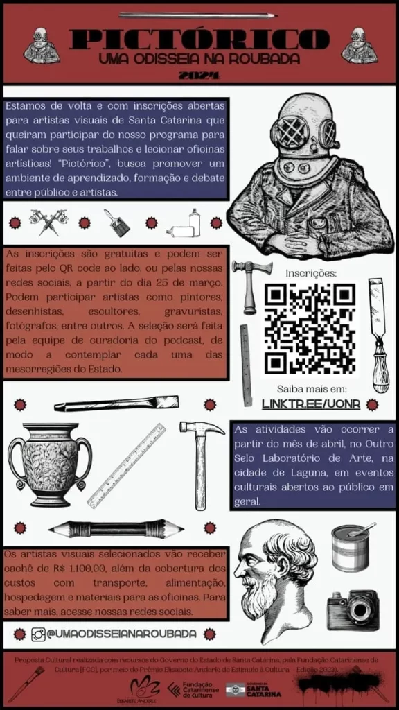 Projeto ‘Uma Odisseia na Roubada’ abre inscrições para artistas visuais de SC