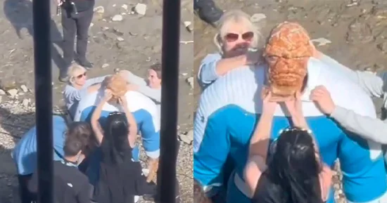 "Quarteto Fantástico": imagens mostram "O Coisa" em set de filmagem.