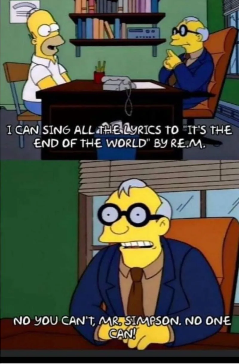 Michael Stipe esclarece versos de "It´s The End" usando os Simpsons.