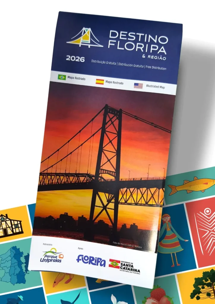 Floripa ganha novo mapa turístico impresso para facilitar a experiência de turistas.