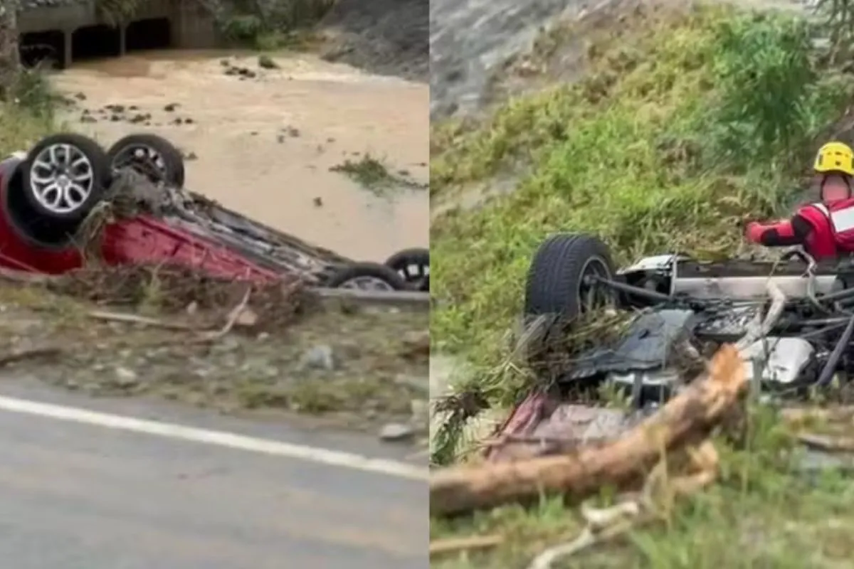 Casal e bebê morrem após carro ser arrastado por enxurrada em Palhoça (SC)