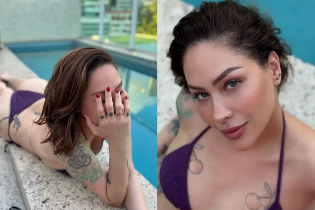 Pitty posa de biquíni à beira da piscina e seguidores elogiam roqueira.